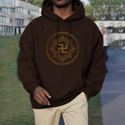 Buddha Stones Swastika Fleece Lined Polyester Hoodie Hoodie BS 28