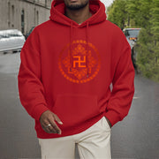 Buddha Stones Swastika Fleece Lined Polyester Hoodie Hoodie BS 20