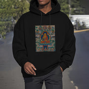 Buddha Stones Mountain Cloud Tree Buddha Fleece Lined Polyester Hoodie Hoodie BS 20