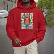 Buddha Stones Mountain Cloud Tree Buddha Fleece Lined Polyester Hoodie