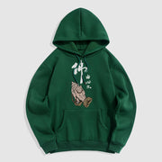 Buddha Stones Buddha Is Born From The Mind Fleece Lined Polyester Hoodie Hoodie BS ForestGreen 2XL