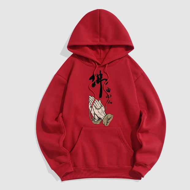 Buddha Stones Buddha Is Born From The Mind Fleece Lined Polyester Hoodie Hoodie BS Red 2XL