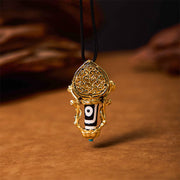 Buddha Stones Tibetan Dzi Bead Manjusri Bodhisattva Pattern Compassion String Necklace Pendant