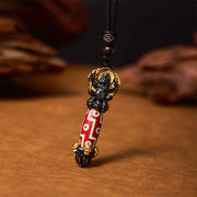 Buddha Stones Tibet Om Mani Padme Hum Dzi Bead Skull Wisdom Necklace Pendant Necklaces & Pendants BS 1