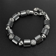 Buddha Stones Hematite Tiger Eye Picasso Jasper Support Buckle Chain Bracelet Bracelet BS Hematite Picasso Jasper(Wrist Circumference: 15-21cm)