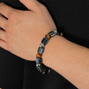 Buddha Stones Hematite Tiger Eye Picasso Jasper Support Buckle Chain Bracelet Bracelet BS 4