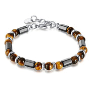 Buddha Stones Tiger Eye Hematite Strength Buckle Chain Bracelet Bracelet BS 12