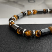 Buddha Stones Tiger Eye Hematite Strength Buckle Chain Bracelet Bracelet BS 2