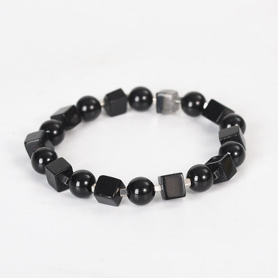 Buddha Stones Various Crystals Black Obsidian Purification Bracelet Bracelet BS Black Obsidian(Wrist Circumference: 14-16cm)