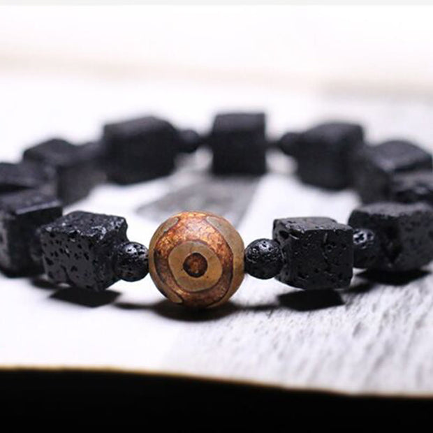 Buddha Stones Lava Rock Healing Bracelet Bracelet BS Lava-rock(Wrist Circumference: 14-16cm)