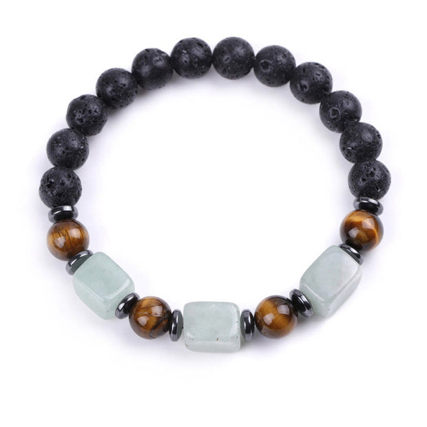 Buddha Stones Various Crystals Lava Rock Calm Bracelet Bracelet BS 4