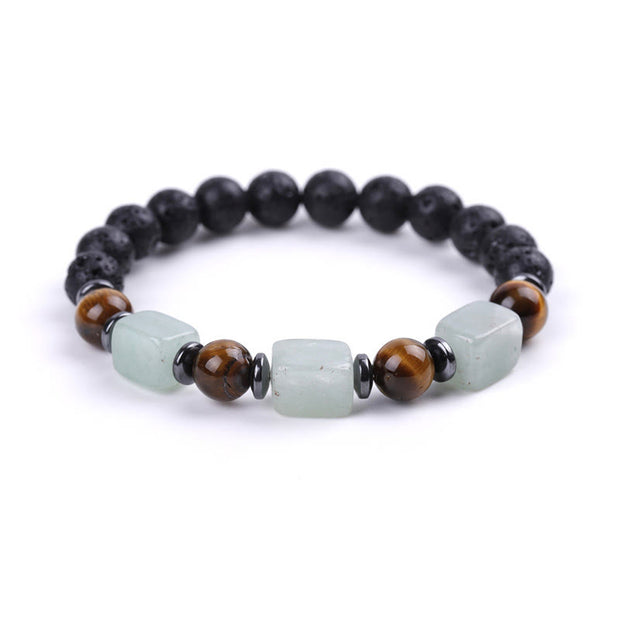 Buddha Stones Various Crystals Lava Rock Calm Bracelet