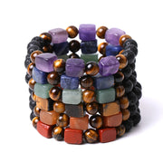 Buddha Stones Various Crystals Cube Lava Rock Support Bracelet Bracelet BS 20