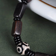 FREE Today: Spiritual Protection Ebony Wood Rectangular Beads Dzi Bead Bracelet