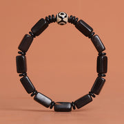 FREE Today: Spiritual Protection Ebony Wood Rectangular Beads Dzi Bead Bracelet