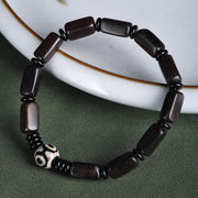 FREE Today: Spiritual Protection Ebony Wood Rectangular Beads Dzi Bead Bracelet