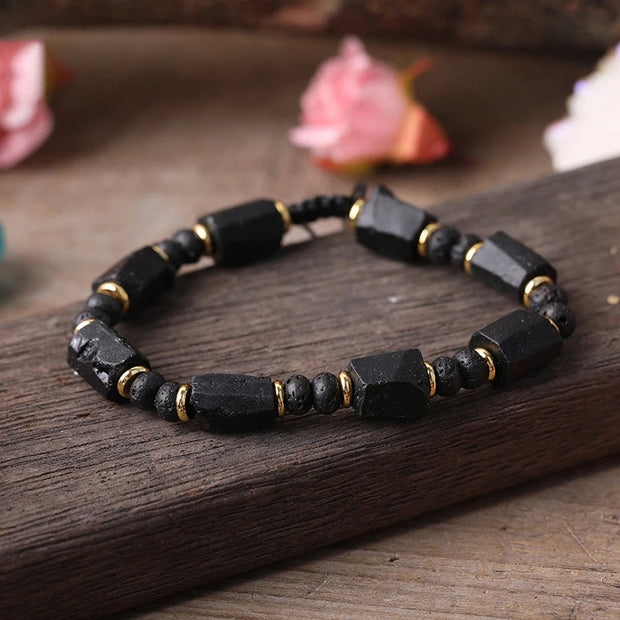 Buddha Stones Black Tourmaline Love Bracelet Bracelet BS Black Tourmaline(Wrist Circumference: 14-24cm)