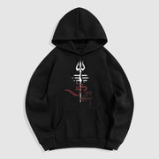 Buddha Stones OM NAMAH SHIVAYA Trident Fleece Lined Polyester Hoodie Hoodie BS Black 2XL