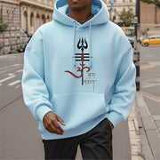 Buddha Stones OM NAMAH SHIVAYA Trident Fleece Lined Polyester Hoodie Hoodie BS 31