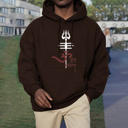 Buddha Stones OM NAMAH SHIVAYA Trident Fleece Lined Polyester Hoodie Hoodie BS 24