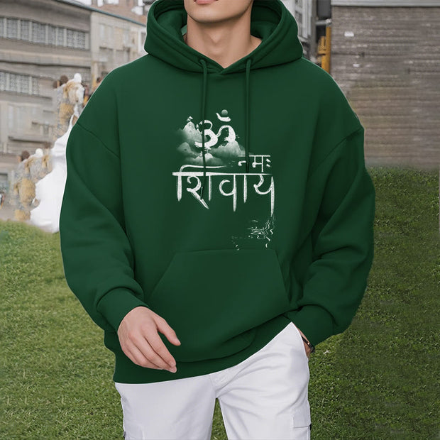 Buddha Stones OM NAMAH SHIVAYA Mountain Fleece Lined Polyester Hoodie Hoodie BS 3