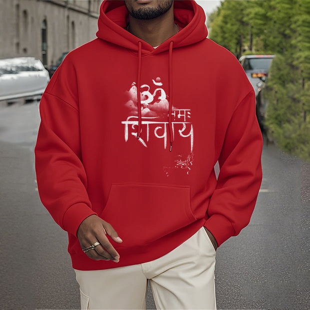 Buddha Stones OM NAMAH SHIVAYA Mountain Fleece Lined Polyester Hoodie Hoodie BS 28