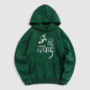 Buddha Stones OM NAMAH SHIVAYA Crane Bamboo Fleece Lined Polyester Hoodie Hoodie BS ForestGreen 2XL