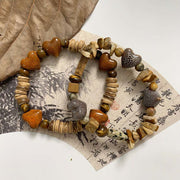 Buddha Stones Natural Stone Heart Shape Ceramics Bracelet