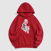 Buddha Stones OM NAMAH SHIVAYA Red Trident Profile Fleece Lined Polyester Hoodie Hoodie BS Red 2XL