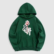 Buddha Stones OM NAMAH SHIVAYA Red Trident Profile Fleece Lined Polyester Hoodie Hoodie BS ForestGreen 2XL