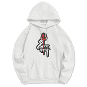 Buddha Stones OM NAMAH SHIVAYA Red Trident Profile Fleece Lined Polyester Hoodie Hoodie BS White 2XL