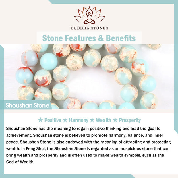 Buddha Stones Red Agate Shoushan Stone White Turquoise Calm Blessing Bracelet