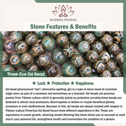 Buddha Stones Bone Beads Vajra Three-eyed Dzi Bead Luck Bracelet - image 3