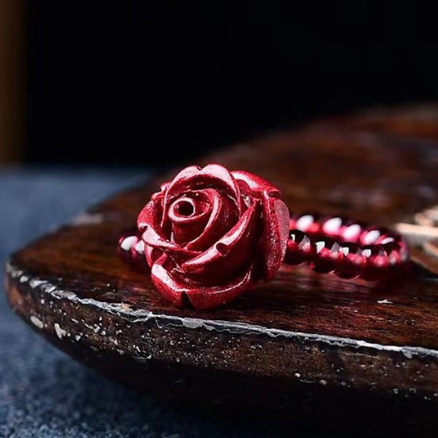 FREE Today: Protection And Calming Cinnabar Rose Garnet Beads Ring