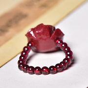 FREE Today: Protection And Calming Cinnabar Rose Garnet Beads Ring