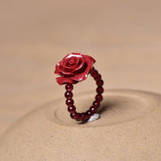 FREE Today: Protection And Calming Cinnabar Rose Garnet Beads Ring