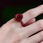 FREE Today: Protection And Calming Cinnabar Rose Garnet Beads Ring