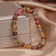 Buddha Stones Tourmaline Strawberry Quartz Wisdom Bracelet Bracelet BS 1