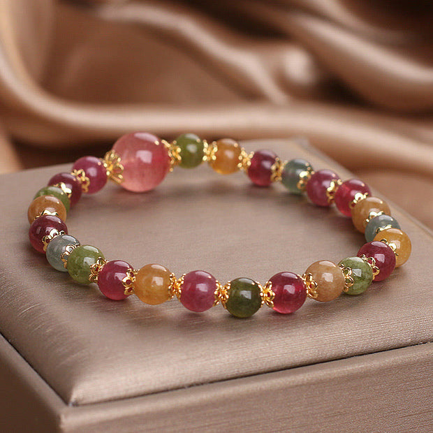 FREE Today: Improve Concentration Tourmaline Strawberry Quartz Bracelet