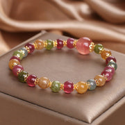 Buddha Stones Tourmaline Strawberry Quartz Wisdom Bracelet Bracelet BS 4