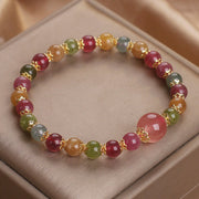 Buddha Stones Tourmaline Strawberry Quartz Wisdom Bracelet Bracelet BS 2