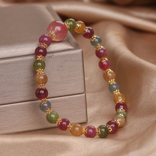 FREE Today: Improve Concentration Tourmaline Strawberry Quartz Bracelet