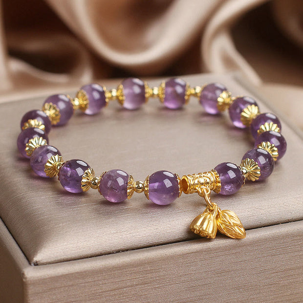 Buddha Stones Amethyst Increases Nobility Bracelet Bracelet BS 6