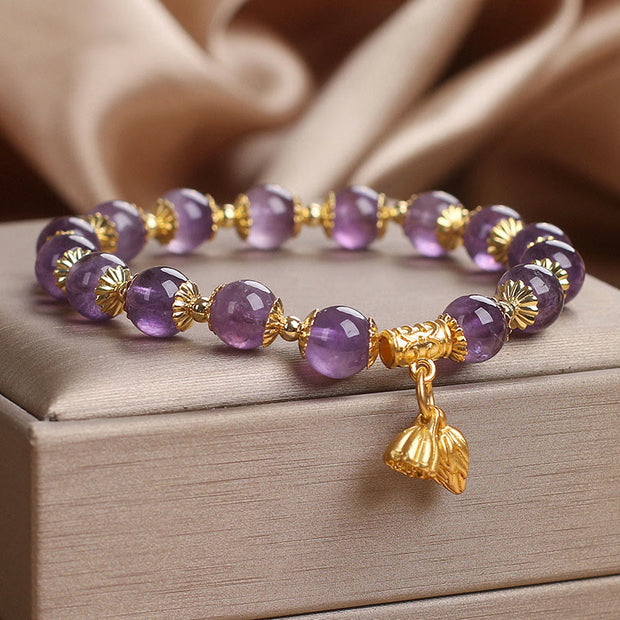 Buddha Stones Amethyst Increases Nobility Bracelet Bracelet BS 7