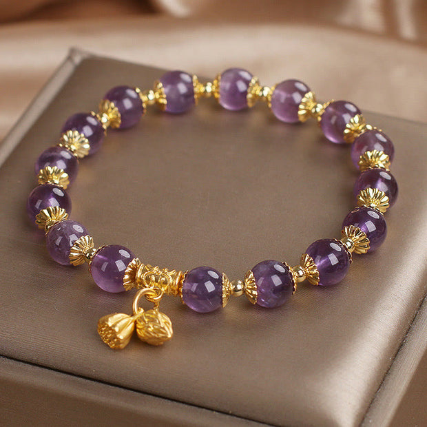 Buddha Stones Amethyst Increases Nobility Bracelet Bracelet BS 2