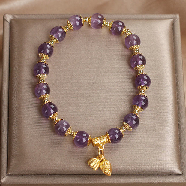 Buddha Stones Amethyst Increases Nobility Bracelet Bracelet BS 9