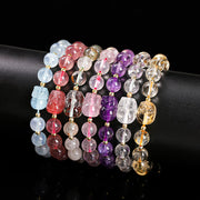 Buddha Stones Various Crystal PIXIU Pink Crystal Warmth Bracelet