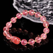 Buddha Stones Various Crystal PIXIU Pink Crystal Warmth Bracelet Bracelet BS 17