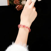 Buddha Stones Various Crystal PIXIU Pink Crystal Warmth Bracelet Bracelet BS 18