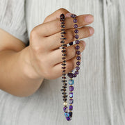 FREE Today: Strength and Courage Amethyst Garnet Emperor Stone Triple Wrap Bracelet